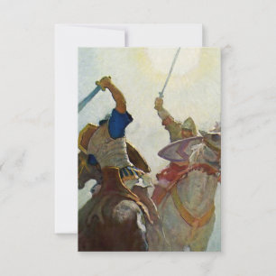 “The Sword Battle Was Fierce” by NC Wyeth Thank You Card