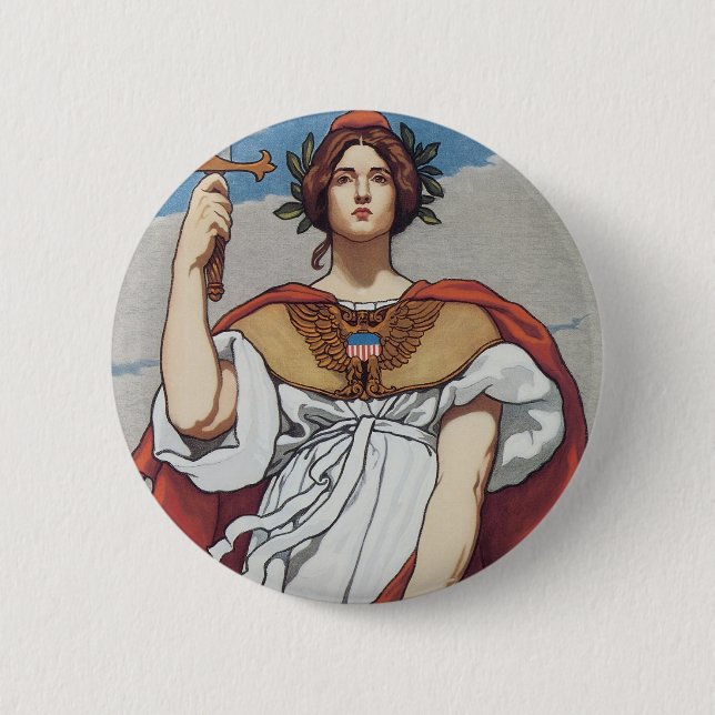 The Sword is Drawn, The Navy Upholds It Pinback Button (Front)