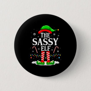 The Sy Elf Xmas Funny Matching Family Group Christ Button