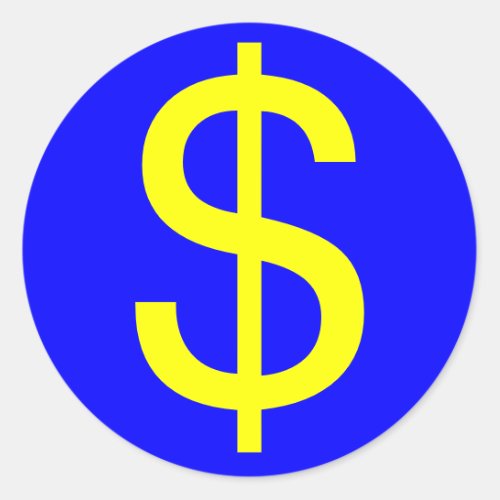  the symbol for USA currency Classic Round Sticker