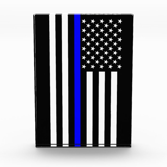 The Symbolic Thin Blue Line American Flag Acrylic Award (Front)