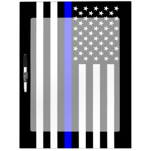The Symbolic Thin Blue Line American Flag Dry Erase Board