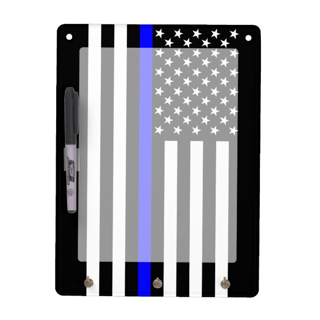 The Symbolic Thin Blue Line American Flag Dry-Erase Board (Front)