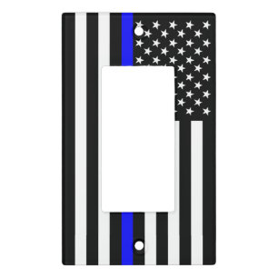 The Symbolic Thin Blue Line American Flag Light Switch Cover