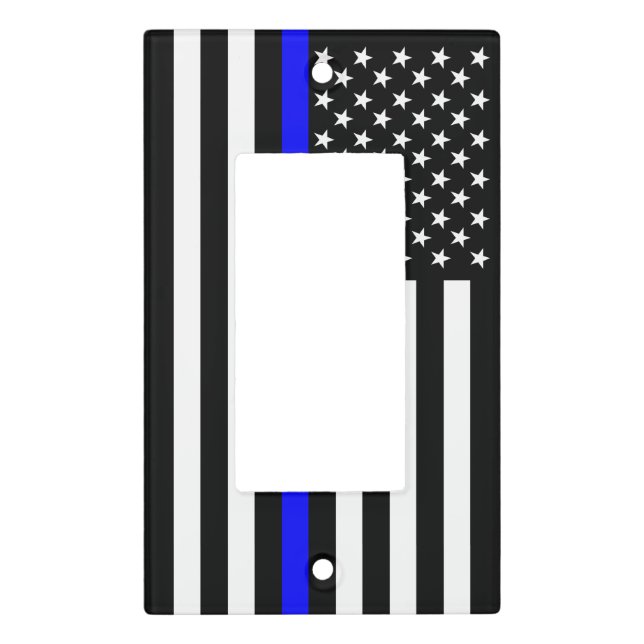 The Symbolic Thin Blue Line American Flag Light Switch Cover (Front)