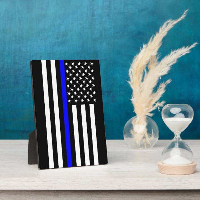 The Symbolic Thin Blue Line American Flag Plaque (Side)