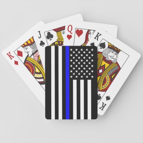 The Symbolic Thin Blue Line American Flag Poker Cards