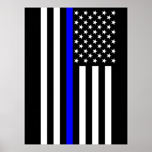 The Symbolic Thin Blue Line American Flag Poster