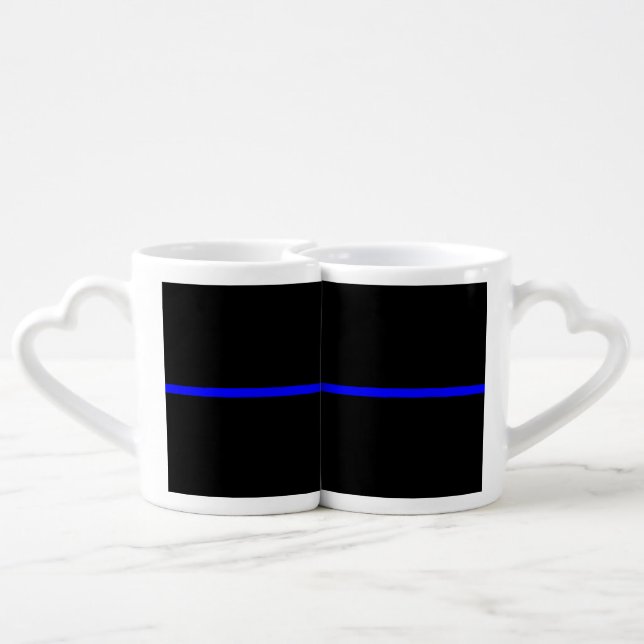 The Symbolic Thin Blue Line Concept Coffee Mug Set (Back Nesting)