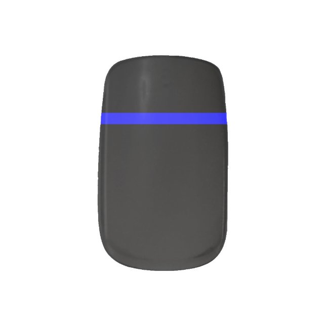 The Symbolic Thin Blue Line Concept Minx Nail Wraps (Right Thumb)