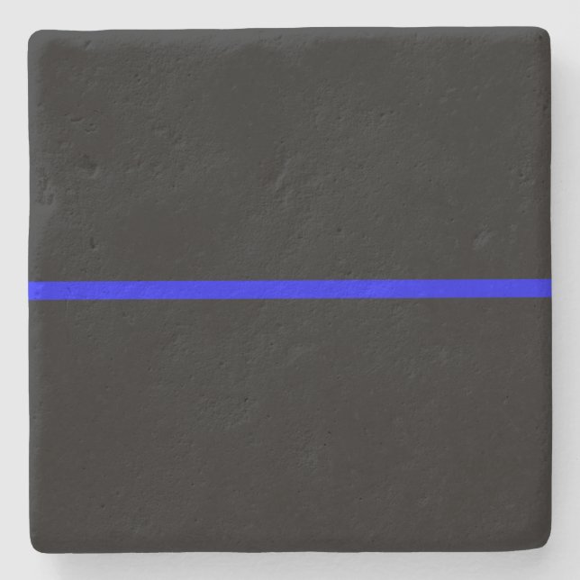 The Symbolic Thin Blue Line Concept Stone Coaster (Front)