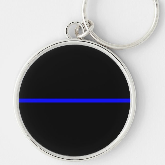 The Symbolic Thin Blue Line Decor Keychain (Front)
