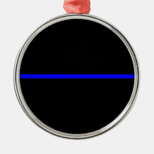 The Symbolic Thin Blue Line Decor Metal Ornament