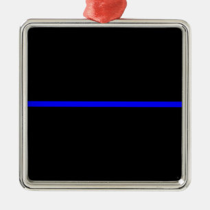 The Symbolic Thin Blue Line Decor Metal Ornament