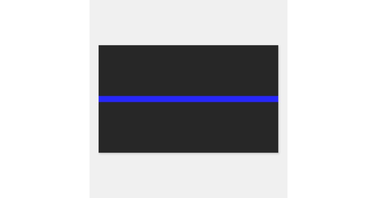 The Symbolic Thin Blue Line Decor Rectangular Sticker