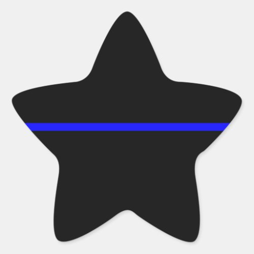 The Symbolic Thin Blue Line Decor Star Sticker