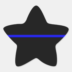 The Symbolic Thin Blue Line Decor Star Sticker