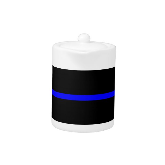 The Symbolic Thin Blue Line Decor Teapot (Front)