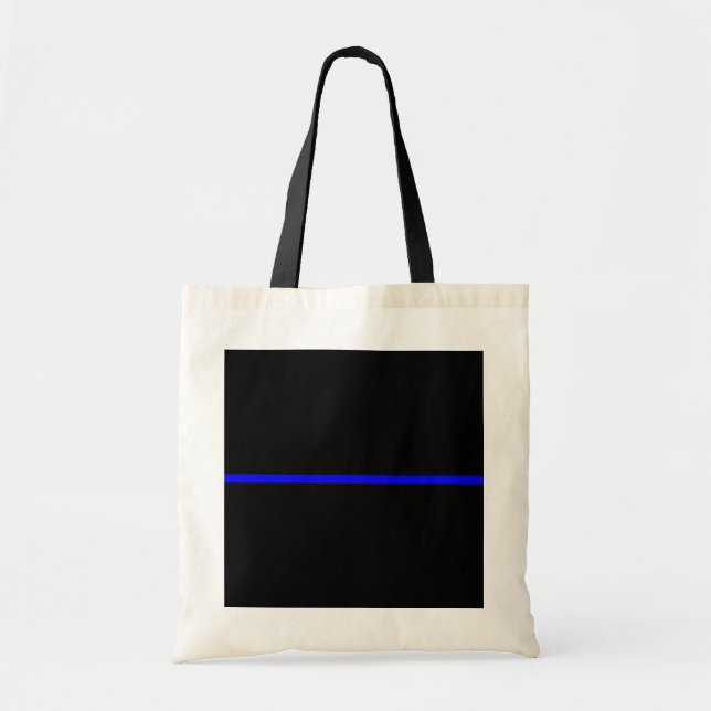 The Symbolic Thin Blue Line Decor Tote Bag (Front)