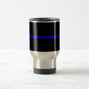 The Symbolic Thin Blue Line Decor Travel Mug