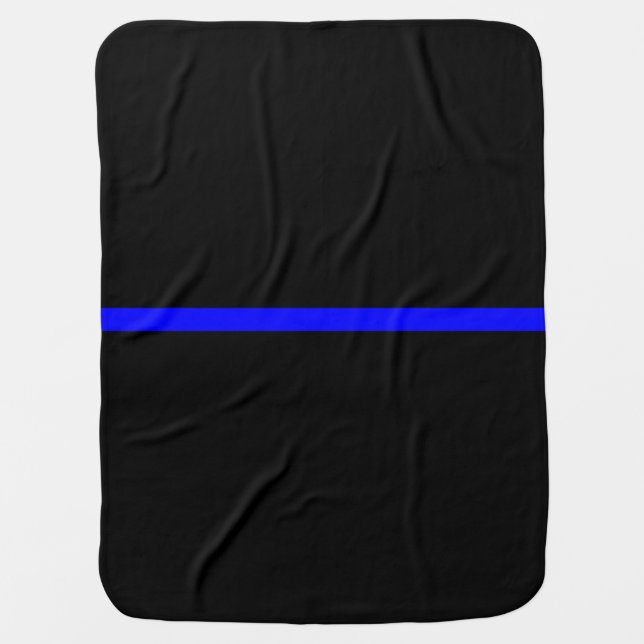 The Symbolic Thin Blue Line Graphic Baby Blanket (Front)
