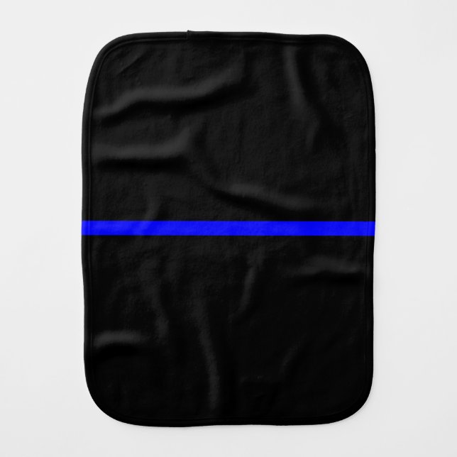 The Symbolic Thin Blue Line Graphic Baby Burp Cloth (Front)