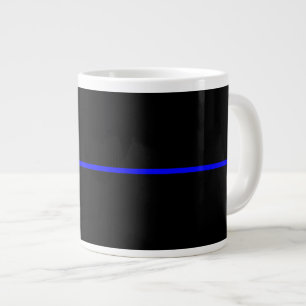 The Symbolic Thin Blue Line Graphic Giant Coffee Mug