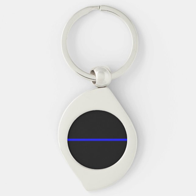 The Symbolic Thin Blue Line Graphic Keychain (Front)