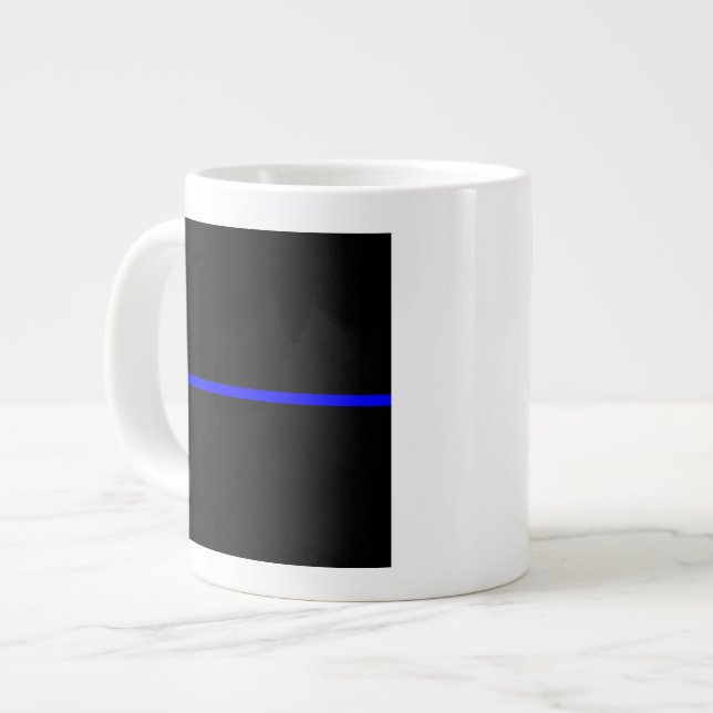 The Symbolic Thin Blue Line Graphic Large Coffee Mug (Front Left)