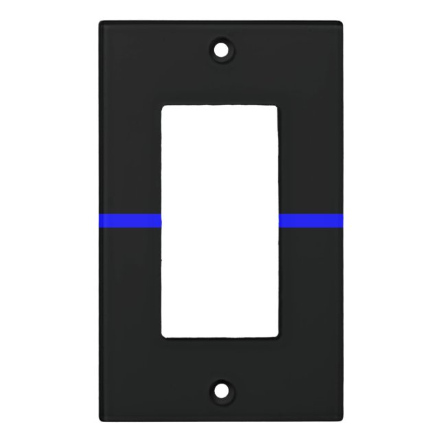 The Symbolic Thin Blue Line Graphic Light Switch Cover (Front)
