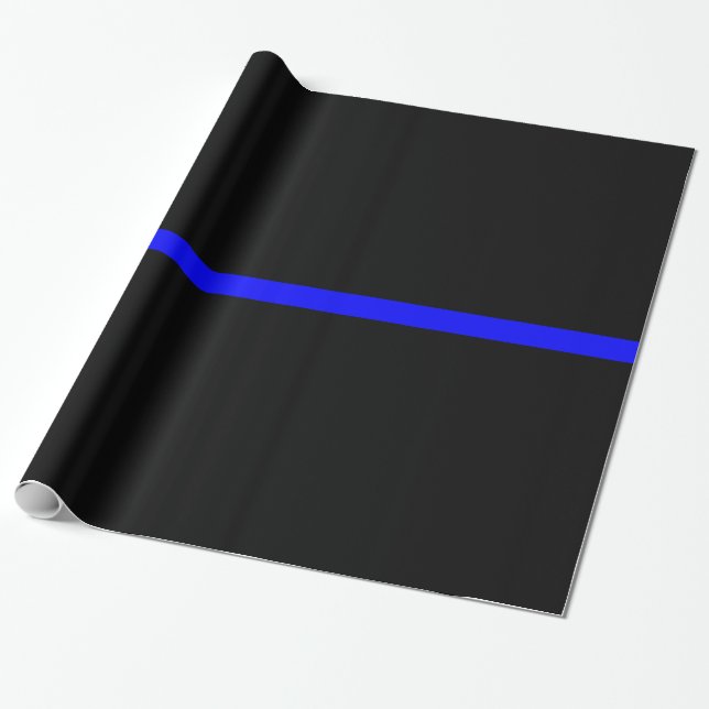The Symbolic Thin Blue Line Graphic Wrapping Paper (Unrolled)