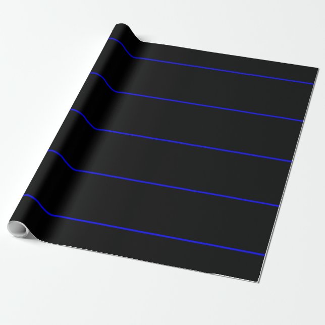 The Symbolic Thin Blue Line Graphic Wrapping Paper (Unrolled)