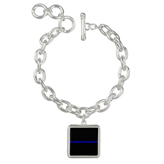 The Symbolic Thin Blue Line Horizontal Black Bracelet (Product)