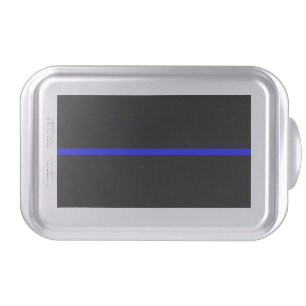 The Symbolic Thin Blue Line Horizontal Black Cake Pan