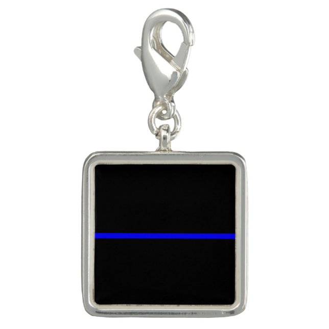 The Symbolic Thin Blue Line Horizontal Black Charm (Front)