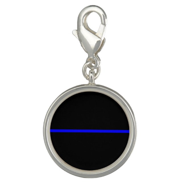 The Symbolic Thin Blue Line Horizontal Black Charm (Front)