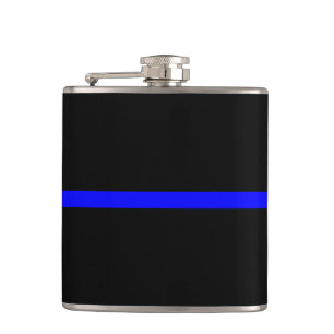 The Symbolic Thin Blue Line Horizontal Black Flask