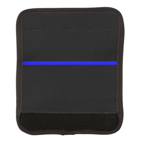 The Symbolic Thin Blue Line Horizontal Black Luggage Handle Wrap