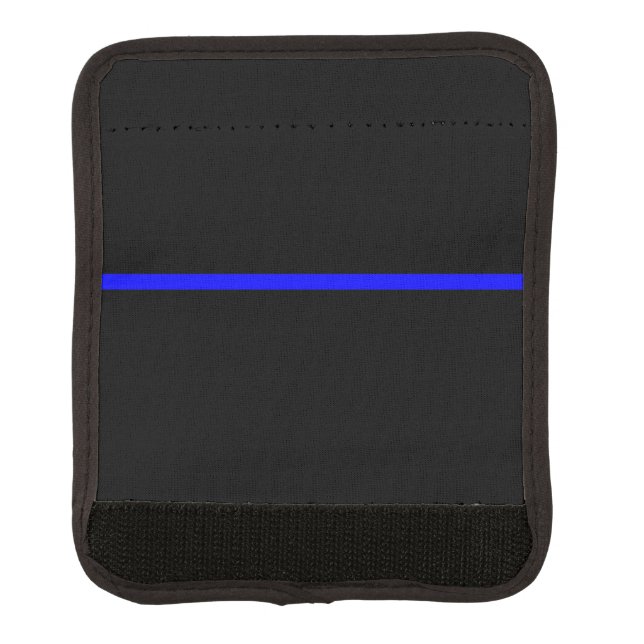 The Symbolic Thin Blue Line Horizontal Black Luggage Handle Wrap (Front)