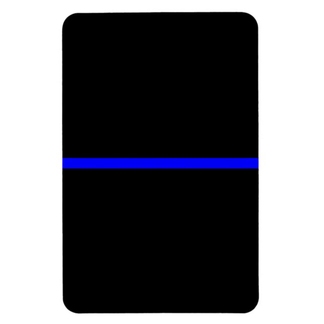 The Symbolic Thin Blue Line Horizontal Black Magnet (Vertical)