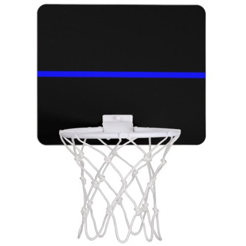 The Symbolic Thin Blue Line Horizontal Black Mini Basketball Hoop