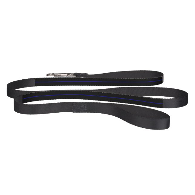 The Symbolic Thin Blue Line Horizontal Black Pet Leash (Full)