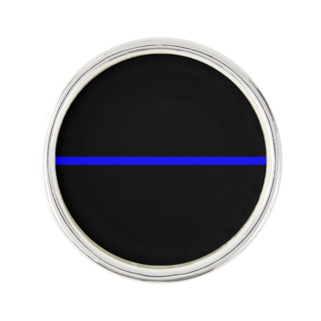 The Symbolic Thin Blue Line Horizontal Black Pin (Front)