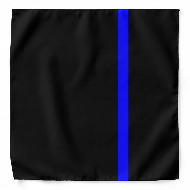 The Symbolic Thin Blue Line on a black decor Bandana (Front)