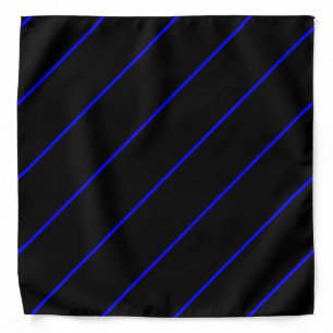 The Symbolic Thin Blue Line on a black decor Bandana