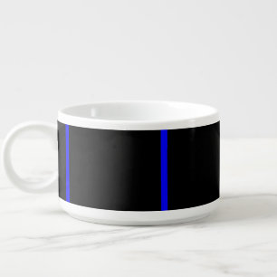 The Symbolic Thin Blue Line on a black decor Bowl