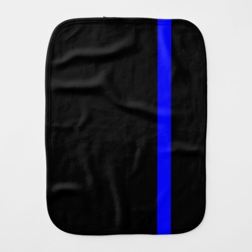 The Symbolic Thin Blue Line on a black decor Burp Cloth