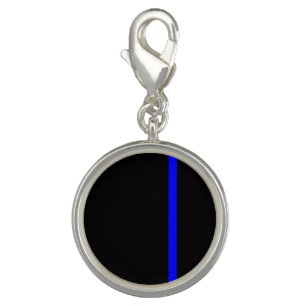 The Symbolic Thin Blue Line on a black decor Charm