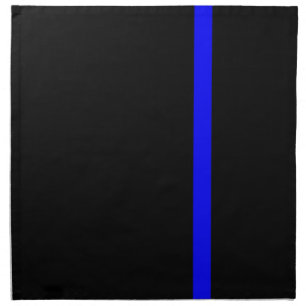 The Symbolic Thin Blue Line on a black decor Cloth Napkin