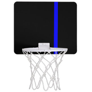 The Symbolic Thin Blue Line on a black decor Mini Basketball Backboard